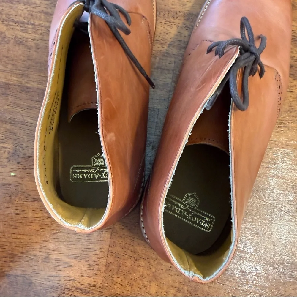 Stacy Adams Maxwell Tan Leather Chukka Boots size 10.5 brown